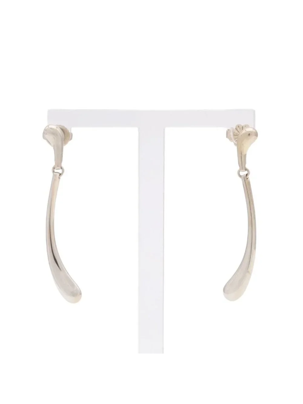 Tiffany & Co Elsa Peretti Elongated Teardrop Earrings Silver